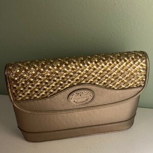 Vintage Gold Coast Woven Tan and Gold Women's Clutch
